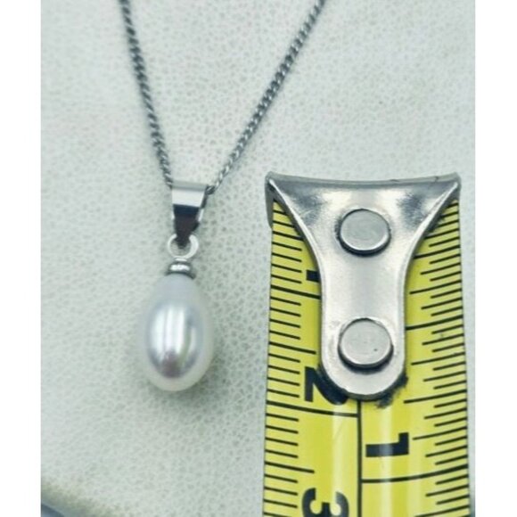 Sterling Silver Cultured Pearl Necklace - Picture 3 of 5